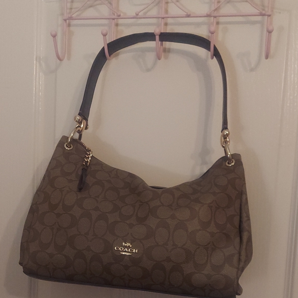 Coach Dual-Tone Signature Shoulder Bags - Picture 2 of 3